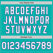 Custom Aqua White-Purple 3 Colors Arm Shapes Authentic Baseball Jersey