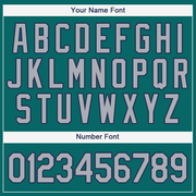 Custom Teal Gray-Navy Baseball Jersey