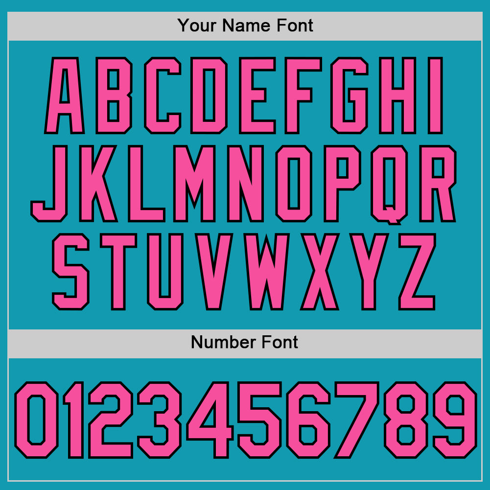 Custom Teal Pink-Black Authentic Throwback Baseball Jersey