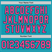 Custom Teal Pink-Black Authentic Throwback Baseball Jersey