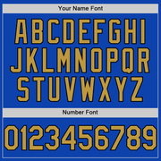 Custom Thunder Blue Old Gold-Black Authentic Baseball Jersey