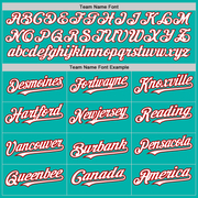 Custom Aqua White-Red 3 Colors Arm Shapes Authentic Baseball Jersey