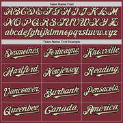 Custom Burgundy City Cream-Black 3 Colors Arm Shapes Authentic Baseball Jersey