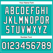 Custom Aqua White-Black Authentic Baseball Jersey