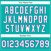 Custom Aqua White-Purple Authentic Baseball Jersey