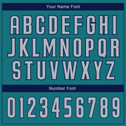 Custom Teal Gray-Navy Authentic Baseball Jersey