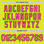 Custom Neon Yellow Pink-Black Authentic Baseball Jersey