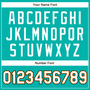 Custom Aqua White Bay Orange-Black Authentic Baseball Jersey