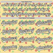 Custom Yellow White-Black 3D Hawaii Tropical Palm Leaves And Fruit Pineapple Authentic Baseball Jersey