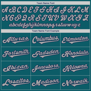 Custom Teal Gray-Navy Authentic Baseball Jersey