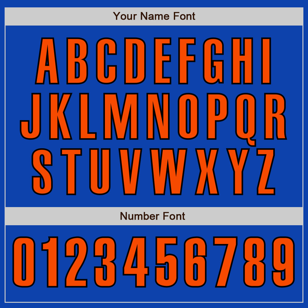 Custom Thunder Blue Orange-Black Authentic Baseball Jersey