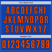 Custom Thunder Blue Orange-Black Authentic Baseball Jersey