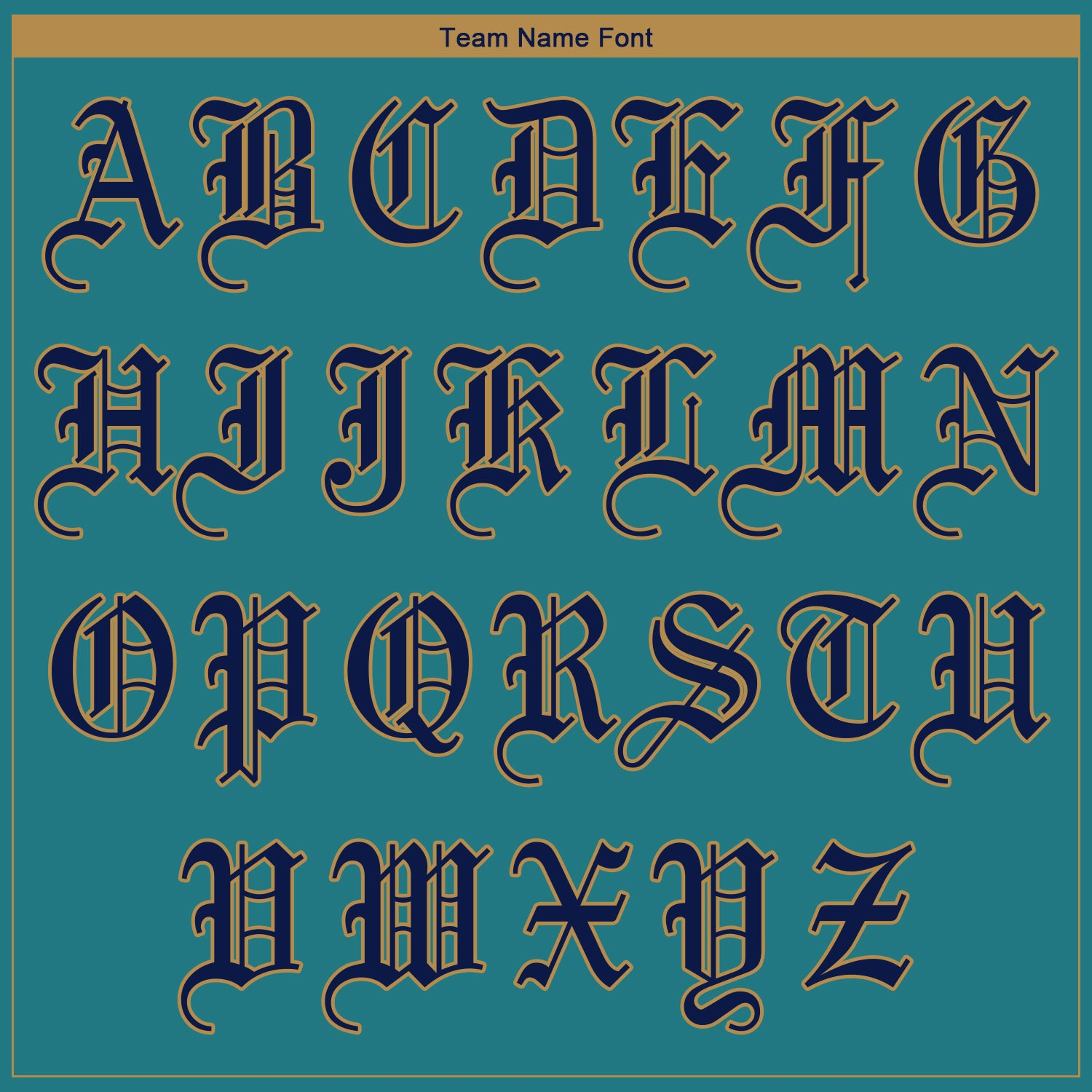 Custom Teal Navy-Old Gold Authentic Baseball Jersey