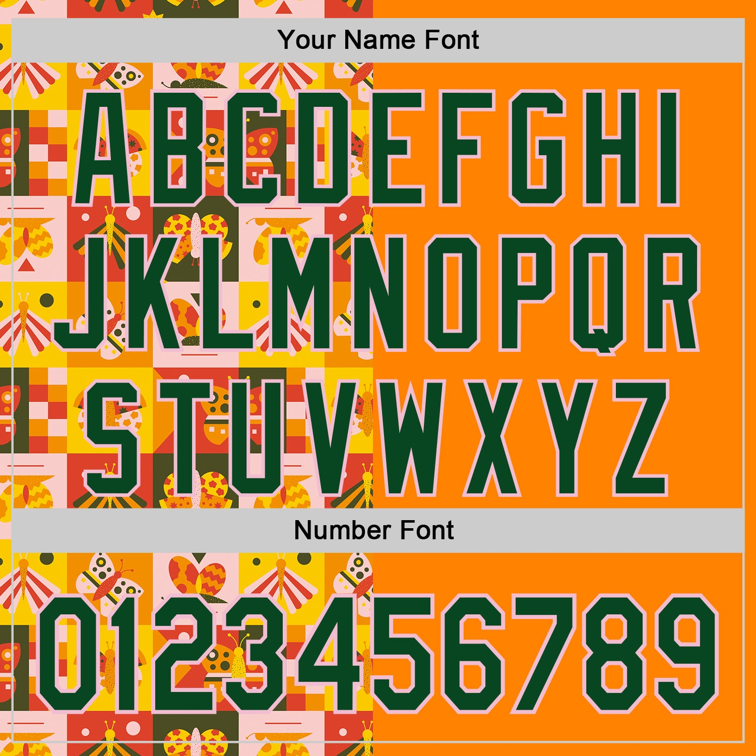 Custom Bay Orange Green-Light Pink 3D Ambartive Checkered Butterfly Pattern Authentic Baseball Jersey