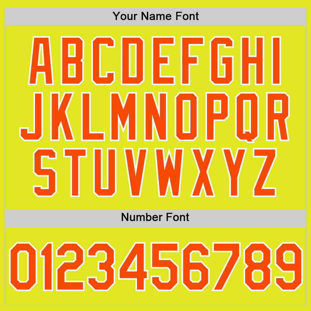 Custom Neon Yellow Orange-White Authentic Baseball Jersey