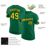 Custom Kelly Green Yellow-Black Performance T-Shirt