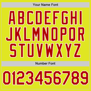 Custom Neon Yellow Red-White Authentic Baseball Jersey