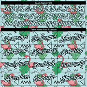 Custom Light Blue Black 3D Pattern Design Tropical Hawaii Flamingo Performance T-Shirt