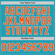 Custom Teal Orange-White Mesh Authentic Throwback Baseball Jersey