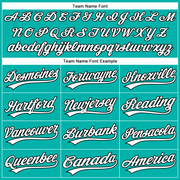 Custom Aqua White-Black Authentic Baseball Jersey