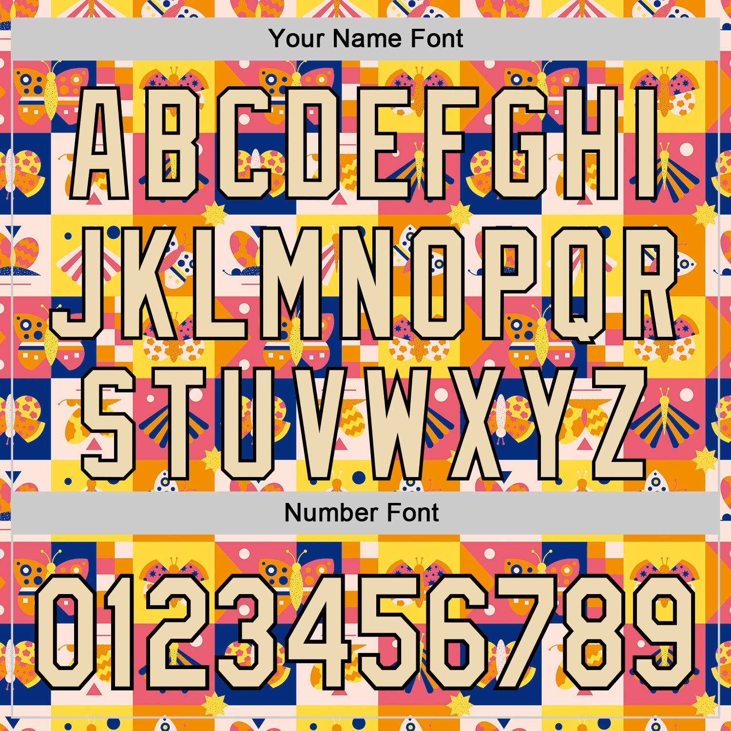 Custom Yellow Cream-Black 3D Ambartive Abstract Butterfly Pattern Authentic Baseball Jersey