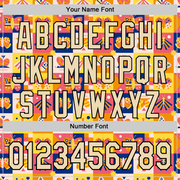 Custom Yellow Cream-Black 3D Ambartive Abstract Butterfly Pattern Authentic Baseball Jersey