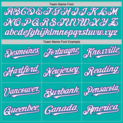 Custom Aqua White-Purple 3 Colors Arm Shapes Authentic Baseball Jersey