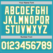 Custom Teal White-Yellow Mesh Authentic Throwback Baseball Jersey