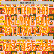 Custom Bay Orange White 3D Ambartive Checkered Butterfly Pattern Authentic Baseball Jersey