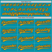 Custom Teal Navy-Gold Authentic Throwback Baseball Jersey