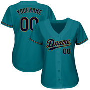 Custom Teal Navy-Old Gold Authentic Baseball Jersey