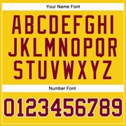 Custom Gold Maroon-White Long Sleeve Performance T-Shirt