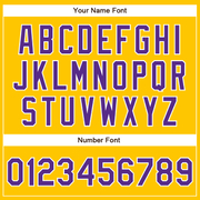 Custom Yellow Purple-White Authentic Baseball Jersey