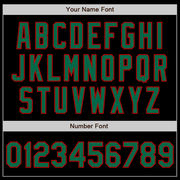 Custom Black Kelly Green-Red 3 Colors Arm Shapes Authentic Baseball Jersey