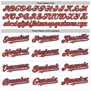 Custom White Orange-Royal 3 Colors Arm Shapes Authentic Baseball Jersey