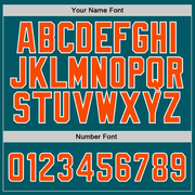 Custom Teal Orange-White Authentic Baseball Jersey