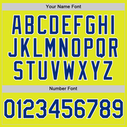 Custom Neon Yellow Royal-White Authentic Baseball Jersey