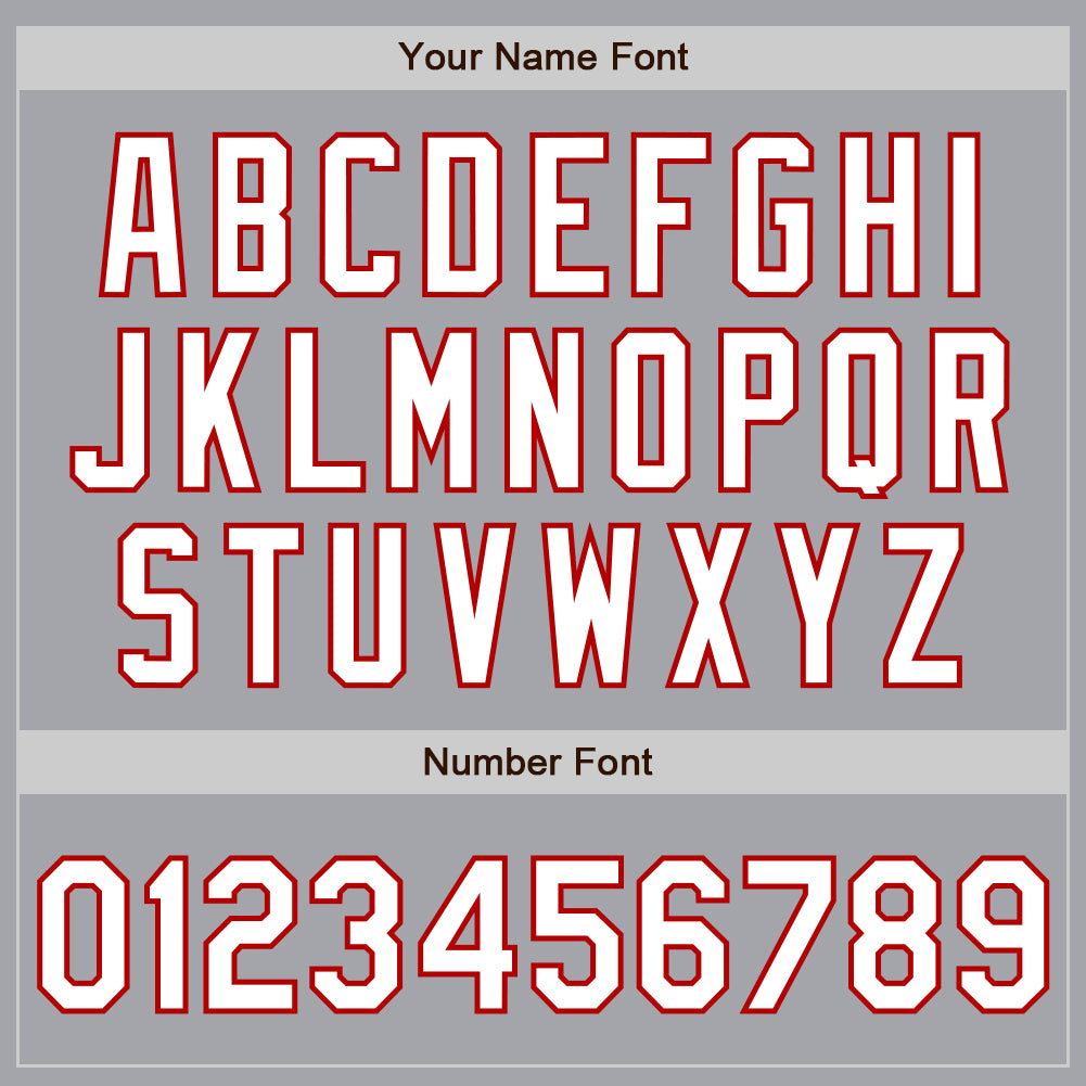 Custom Gray White-Red 3 Colors Arm Shapes Authentic Baseball Jersey