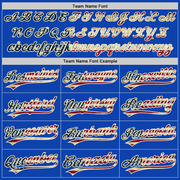 Custom Thunder Blue Vintage USA Flag-Cream Authentic Baseball Jersey