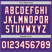 Custom Purple White-Red 3 Colors Arm Shapes Authentic Baseball Jersey