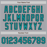Custom Gray Teal-Black 3 Colors Arm Shapes Authentic Baseball Jersey