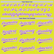 Custom Neon Yellow Medium Purple-White Authentic Baseball Jersey