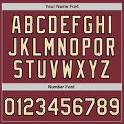 Custom Burgundy City Cream-Black 3 Colors Arm Shapes Authentic Baseball Jersey