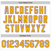 Custom White Gold-Purple 3 Colors Arm Shapes Authentic Baseball Jersey