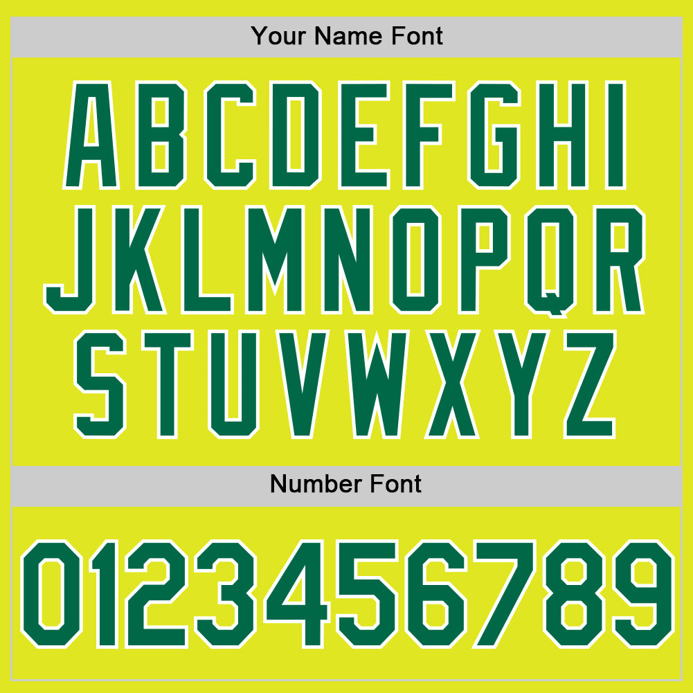 Custom Neon Yellow Kelly Green-White Authentic Baseball Jersey