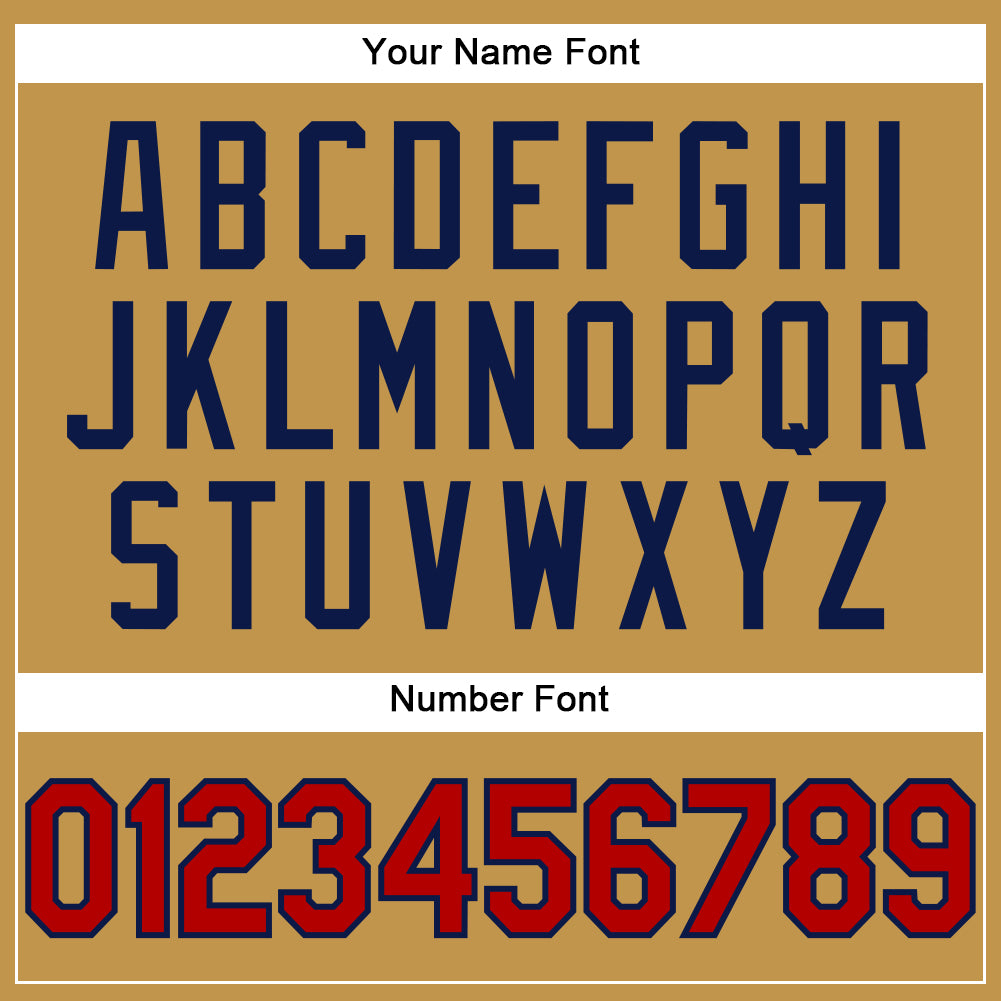 Custom Old Gold Red-Navy Performance T-Shirt