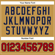 Custom Old Gold Red-Navy Performance T-Shirt