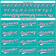 Custom Aqua White-Navy Authentic Baseball Jersey