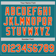 Custom Teal Orange-White Authentic Baseball Jersey