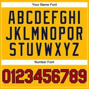 Custom Yellow Red-Navy Performance T-Shirt